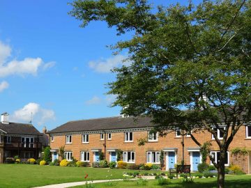 Cottages overlooking garden square